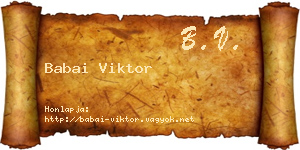 Babai Viktor névjegykártya